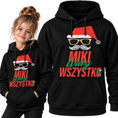 BLUZA Z KAPTUREM  ŚWIĄTECZNA MIKI WIDZI